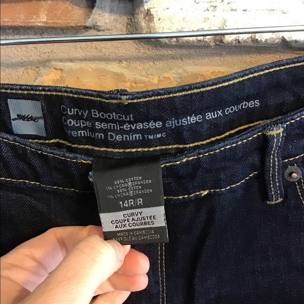 MOSSIMO Women’s Dark Curvy Bootcut Premium Denim 14 R NEW - Picture 4 of 4